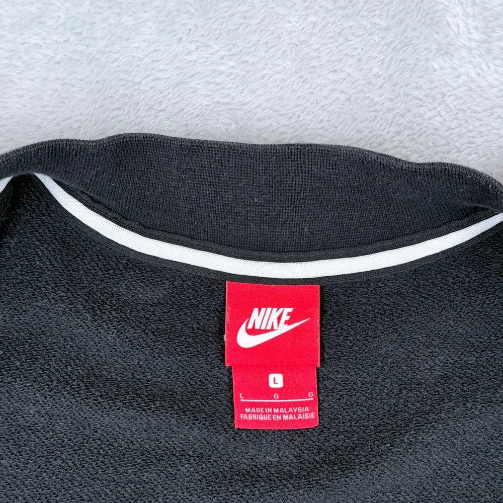 Nike Modern Full Zip Bomber Jacket Mens Large Black Fleece Sweatshirt 886245